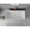 Mexen Nila baignoire autoportante nervurée 170 x 75 cm, blanc/noir, trop-plein or rose - 52841708075-60