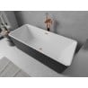Mexen Nila baignoire autoportante nervurée 170 x 75 cm, blanc/noir, trop-plein or rose - 52841708075-60