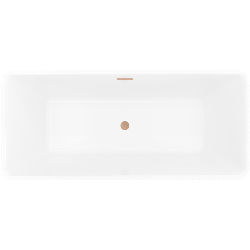 Mexen Nila freestanding fluted bath 170 x 75 cm, white/black, brushed copper overflow - 52841708075-65