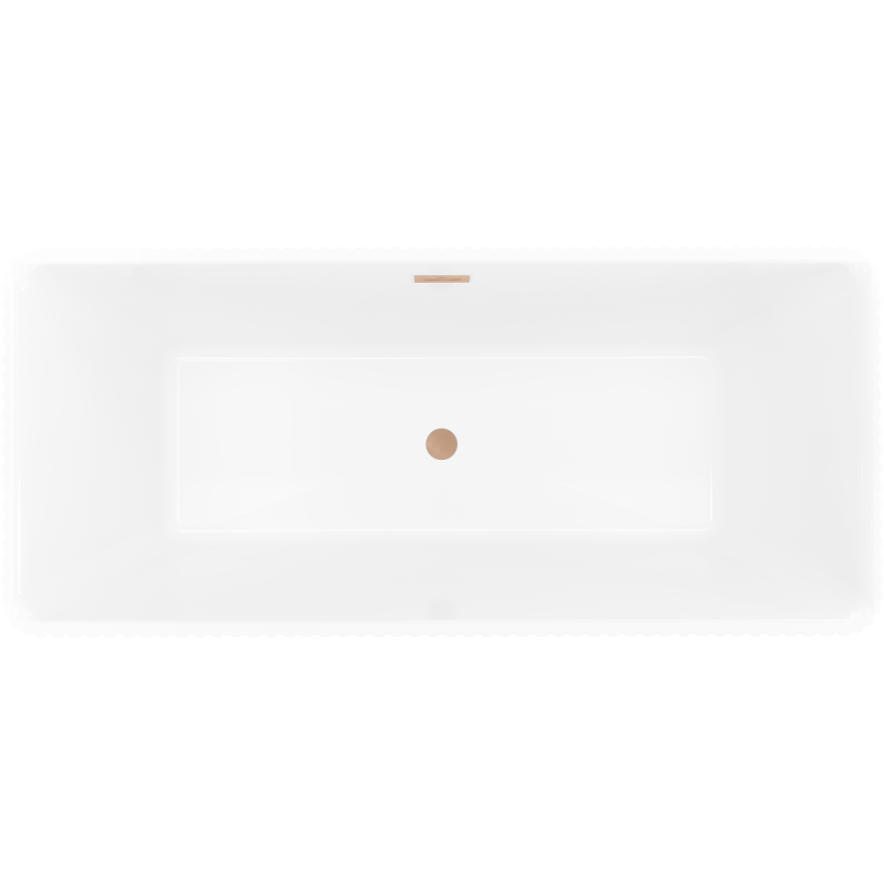 Mexen Nila vasca da bagno freestanding scanalata 170 x 75 cm, bianca/nera, troppopieno rame spazzolato - 52841708075-65