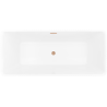 Mexen Nila vasca da bagno freestanding scanalata 170 x 75 cm, bianca/nera, troppopieno rame spazzolato - 52841708075-65