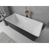 Mexen Nila freistehende gerillte Badewanne 170 x 75 cm, weiß/schwarz, Überlauf gebürstetes Kupfer - 52841708075-65
