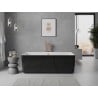 Mexen Nila freistehende gerillte Badewanne 170 x 75 cm, weiß/schwarz, Überlauf gebürstetes Kupfer - 52841708075-65