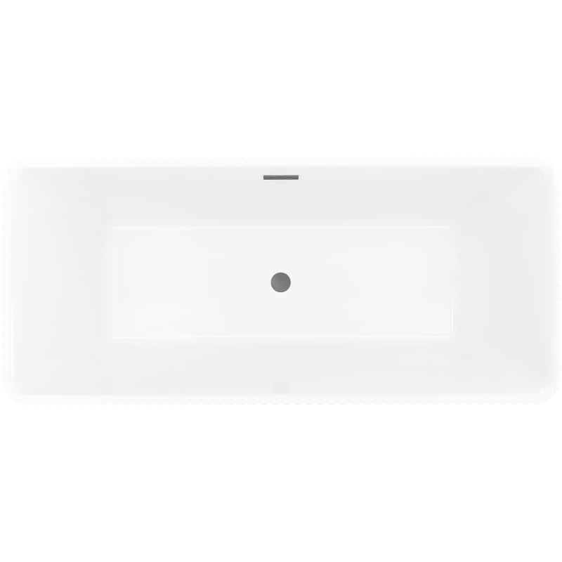 Mexen Nila freestanding ribbed bathtub 170 x 75 cm, white/black, brushed gun gray overflow - 52841708075-66