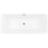 Mexen Nila vrijstaand geribd bad 170 x 75 cm, wit/zwart, overloop gun grijs geborsteld - 52841708075-66