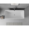 Mexen Nila freistehende geriffelte Badewanne 170 x 75 cm, weiß/schwarz, Überlauf gebürstet Gun Gray - 52841708075-66