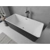 Mexen Nila freistehende geriffelte Badewanne 170 x 75 cm, weiß/schwarz, Überlauf gebürstet Gun Gray - 52841708075-66