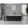 Mexen Nila freistehende geriffelte Badewanne 170 x 75 cm, weiß/schwarz, Überlauf gebürstet Gun Gray - 52841708075-66