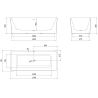 Mexen Nila freestanding grooved bathtub 170 x 75 cm, white/black, black overflow - 52841708075-70