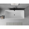 Mexen Nila freistehende geriffelte Badewanne 170 x 75 cm, weiß/schwarz, Überlauf schwarz - 52841708075-70