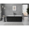 Mexen Nila wanna wolnostojąca ryflowana 170 x 75 cm, biała/czarna, przelew czarny - 52841708075-70