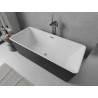 Mexen Nila wanna wolnostojąca ryflowana 170 x 75 cm, biała/czarna, przelew gun metal - 52841708075-95