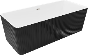 Mexen Nila Μπανιέρα ελεύθερης τοποθέτησης ριγέ 170 x 75 cm, λευκή/μαύρη,