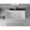 Mexen Nila freistehende Rillenbadewanne 170 x 75 cm, weiß/schwarz, Überlauf gebürstetes Nickel - 52841708075-97