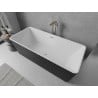 Mexen Nila freistehende Rillenbadewanne 170 x 75 cm, weiß/schwarz, Überlauf gebürstetes Nickel - 52841708075-97