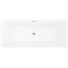 Mexen Tava freistehende geriffelte Badewanne 170 x 75 cm, weiß, Überlauf gold - 52851707500-50