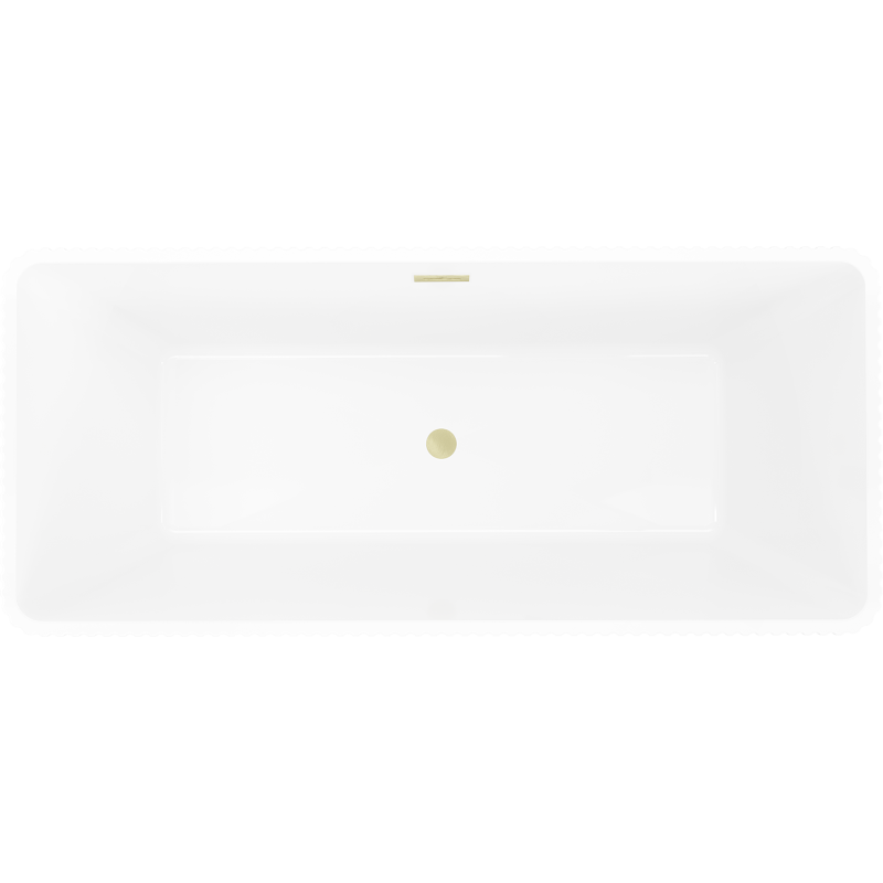 Mexen Tava baignoire autoportante rainurée 170 x 75 cm, blanche, trop-plein brossé or - 52851707500-55