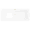 Mexen Tava freestanding ribbed bath 170 x 75 cm, white, brushed gold overflow - 52851707500-55