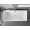 Mexen Tava freestanding ribbed bath 170 x 75 cm, white, brushed gold overflow - 52851707500-55