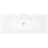 Mexen Tava vasca da bagno freestanding rigata 170 x 75 cm, bianca, troppo pieno oro rosa - 52851707500-60