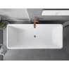 Mexen Tava wanna wolnostojąca ryflowana 170 x 75 cm, biała, przelew różowe złoto - 52851707500-60