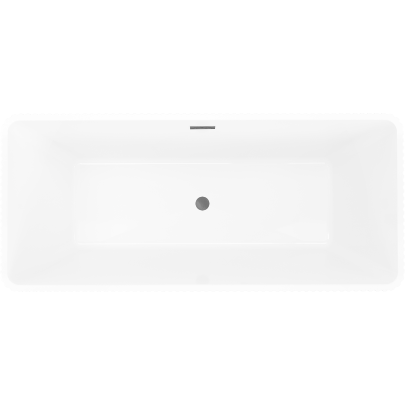 Mexen Tava bañera exenta acanalada 170 x 75 cm, blanca, rebosadero gun gray cepillado - 52851707500-66