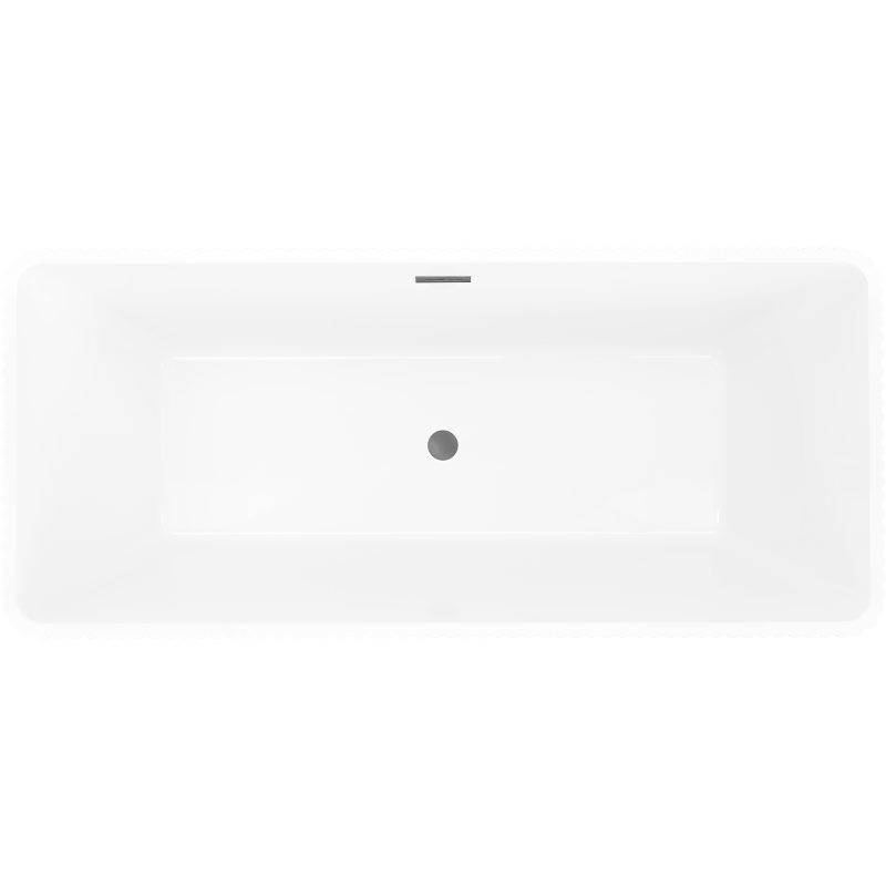 Mexen Tava Free-standing Ribbed Bathtub 170 x 75 cm, White, Gun Gray Brushed Overflow - 52851707500-66