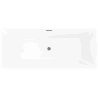 Mexen Tava baignoire autoportante cannelée 170 x 75 cm, blanche, trop-plein gun gray brossé - 52851707500-66