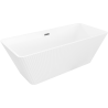 Mexen Tava freestanding ribbed bathtub 170 x 75 cm, white, gun gray brushed overflow - 52851707500-66