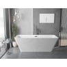 Mexen Tava freistehende geriffelte Badewanne 170 x 75 cm, weiß, Überlauf Gun Gray gebürstet - 52851707500-66