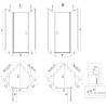 Mexen Mist asymmetrische vijfhoekige douchecabine met draaideur 80 x 90 cm, transparant, chroom - 8A8-080-090-01-00
