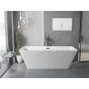 Mexen Tava freistehende geriffelte Badewanne 170 x 75 cm, weiß, schwarzer Überlauf - 52851707500-70