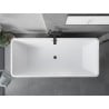 Mexen Tava freistehende geriffelte Badewanne 170 x 75 cm, weiß, schwarzer Überlauf - 52851707500-70
