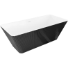 Mexen Tava freestanding fluted bath 170 x 75 cm, white/black, white overflow - 52851707575-20