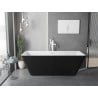 Mexen Tava freistehende gerillte Badewanne 170 x 75 cm, weiß/schwarz, weißer Überlauf - 52851707575-20