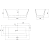 Mexen Tava freestanding fluted bathtub 170 x 75 cm, white/black, gold overflow - 52851707575-50