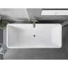 Mexen Tava wanna wolnostojąca ryflowana 170 x 75 cm, biała/czarna, przelew złoty - 52851707575-50