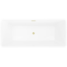 Mexen Tava freistehende geriffelte Badewanne 170 x 75 cm, weiß/schwarz, Überlauf gold gebürstet - 52851707575-55