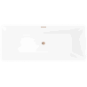 Mexen Tava freistehende geriffelte Badewanne 170 x 75 cm, weiß/schwarz, Überlauf Roségold - 52851707575-60