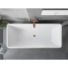 Mexen Tava freistehende geriffelte Badewanne 170 x 75 cm, weiß/schwarz, Überlauf Roségold - 52851707575-60