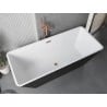 Mexen Tava freistehende geriffelte Badewanne 170 x 75 cm, weiß/schwarz, Überlauf Roségold - 52851707575-60