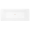 Mexen Tava freistehende, geriffelte Badewanne 170 x 75 cm, weiß/schwarz, Überlauf gebürstetes Kupfer - 52851707575-65