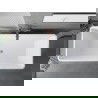 Mexen Tava freistehende, geriffelte Badewanne 170 x 75 cm, weiß/schwarz, Überlauf gebürstetes Kupfer - 52851707575-65