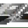 Mexen Tava freistehende, geriffelte Badewanne 170 x 75 cm, weiß/schwarz, Überlauf gebürstetes Kupfer - 52851707575-65