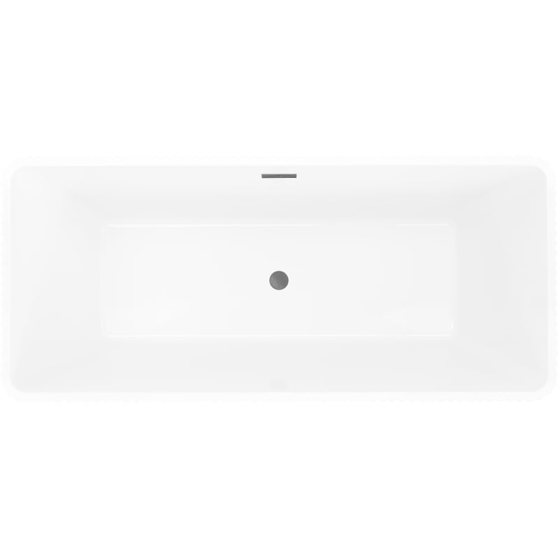 Mexen Tava freestanding fluted bathtub 170 x 75 cm, white/black, brushed gun gray overflow - 52851707575-66