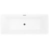 Mexen Tava freistehende geriffelte Badewanne 170 x 75 cm, weiß/schwarz, schwarzer Überlauf - 52851707575-70