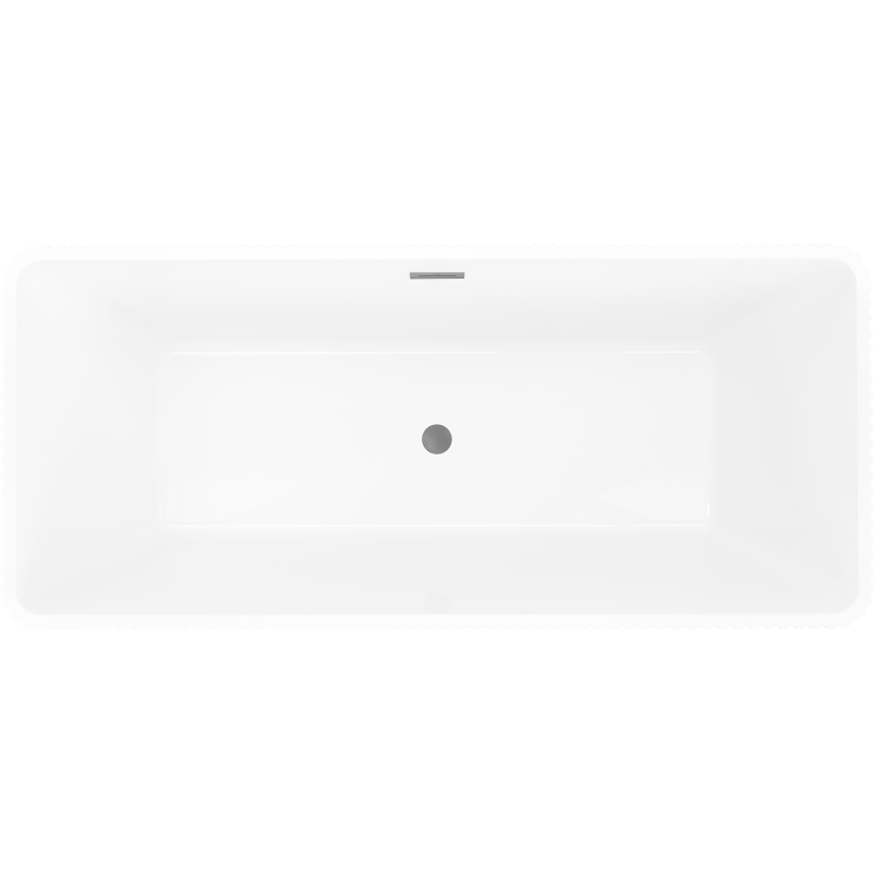 Mexen Tava vrijstaande geribbelde badkuip 170 x 75 cm, wit/zwart, overloop gun metal - 52851707575-95