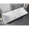 Mexen Tava freistehende geriffelte Badewanne 170 x 75 cm, weiß/schwarz, Überlauf Gun Metal - 52851707575-95