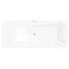 Mexen Tava freestanding ribbed bathtub 170 x 75 cm, white/black, brushed nickel overflow - 52851707575-97
