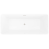 Mexen Tava freistehende geriffelte Badewanne 170 x 75 cm, weiß/schwarz, Überlauf gebürsteter Nickel - 52851707575-97
